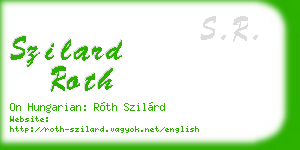 szilard roth business card